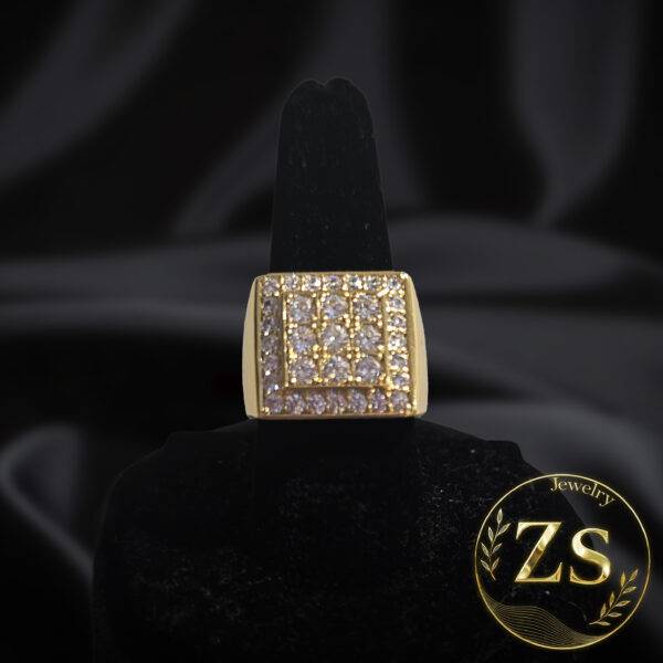 Anillo Sello Pavé Angular