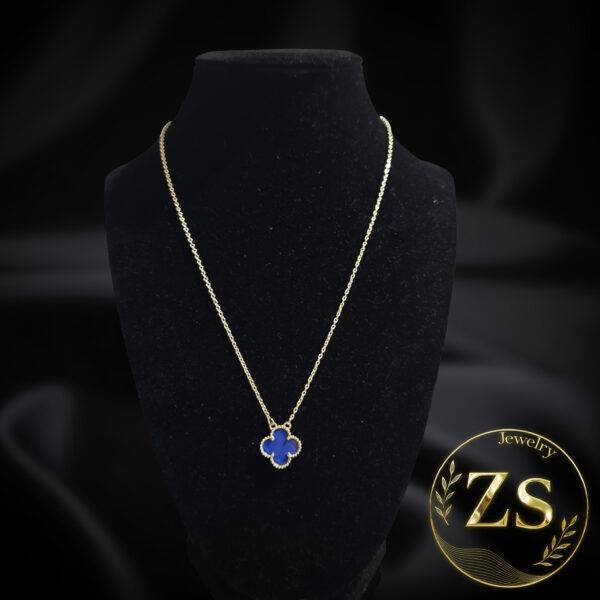 Collar Trébol Azul Marino