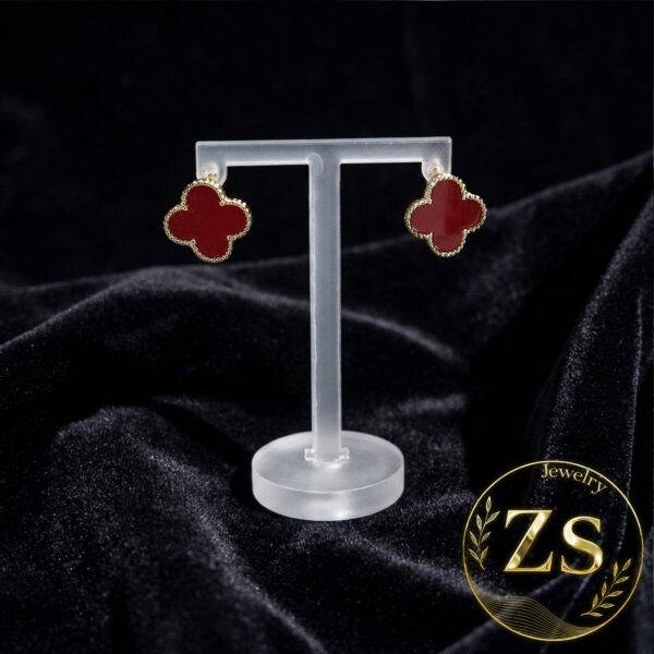 Pendientes Trébol Carmesí